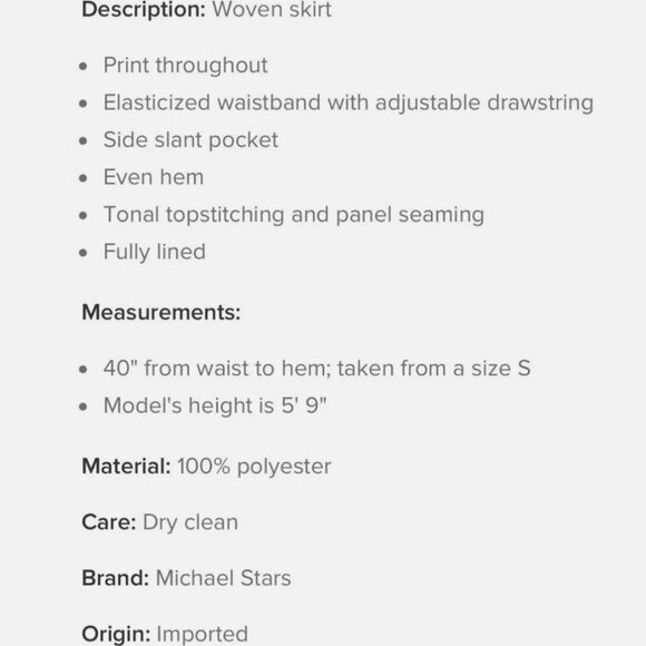 Michael Stars Floral Maxi skirt size S - Picture 6 of 6